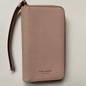 Kate Spade Cameron iPhone X/XS Wristlet Case Saffiano Leather Pale Pink